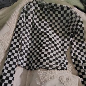 Checkered Long Sleeve Top
